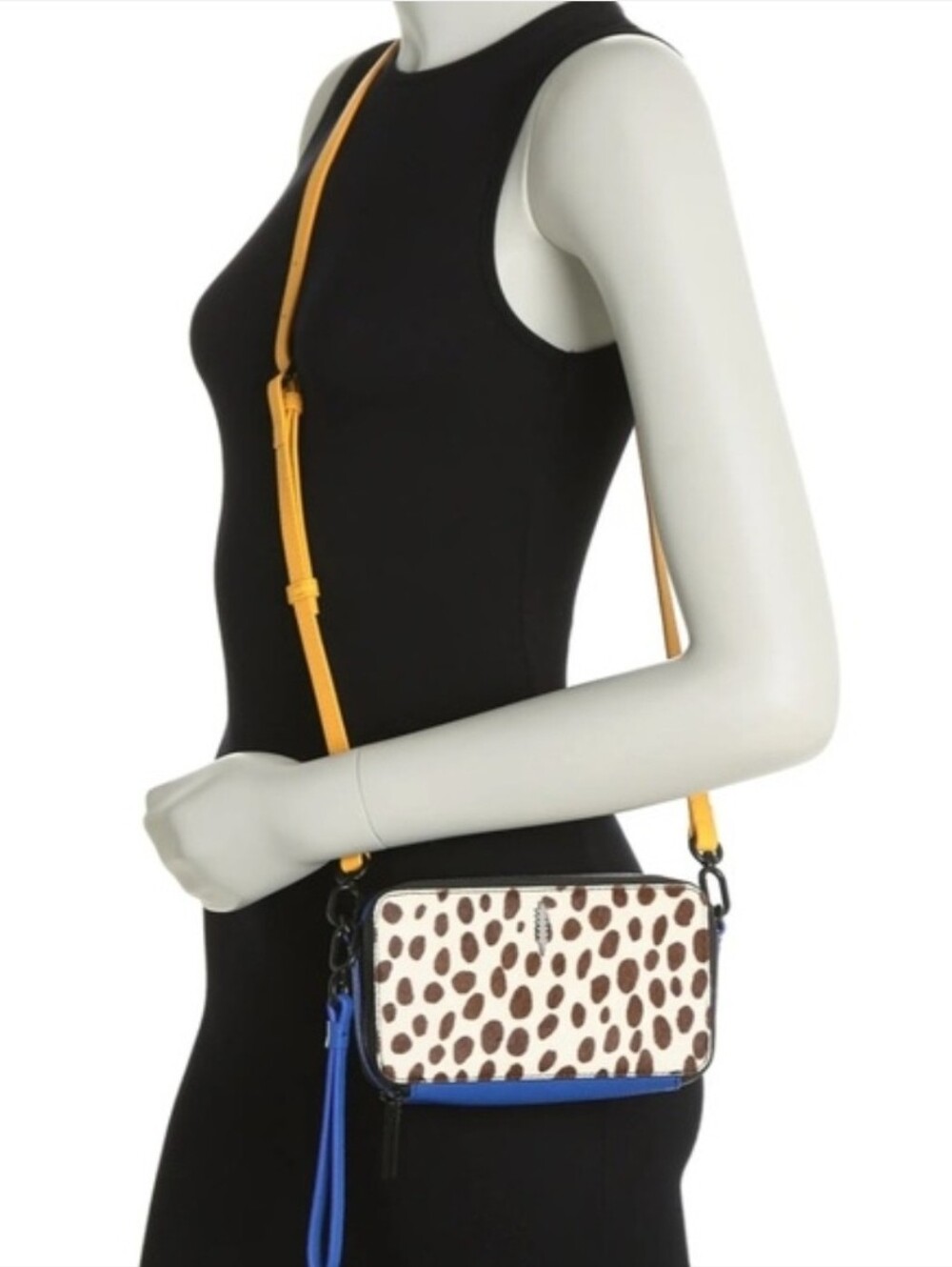 Thacker Ronnie Genuine Calf Hair & Leather Crossbody Bag In Dalmation